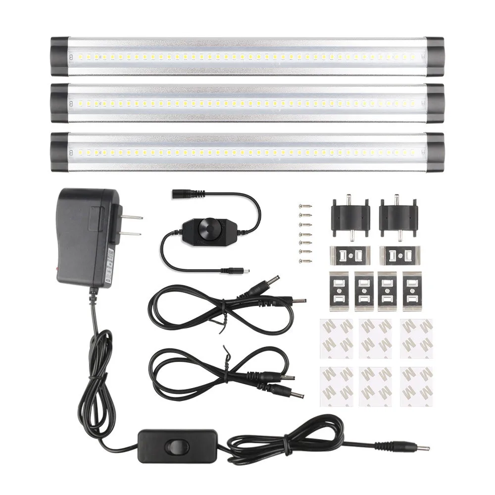 

Ultra Thin LED Cabinet/Counter Kitchen Lighting DC12V1A Dimmable LED Light Switch on/off with 42 LEDs Easy Installation ONE kit