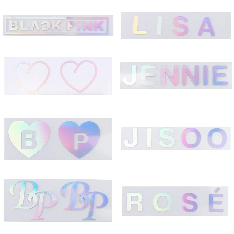 

1 Piece New K-POP Blackpink Laser PVC Sticker Creative Rainbow Color Sticker For Decoration Laptop Glass Phone