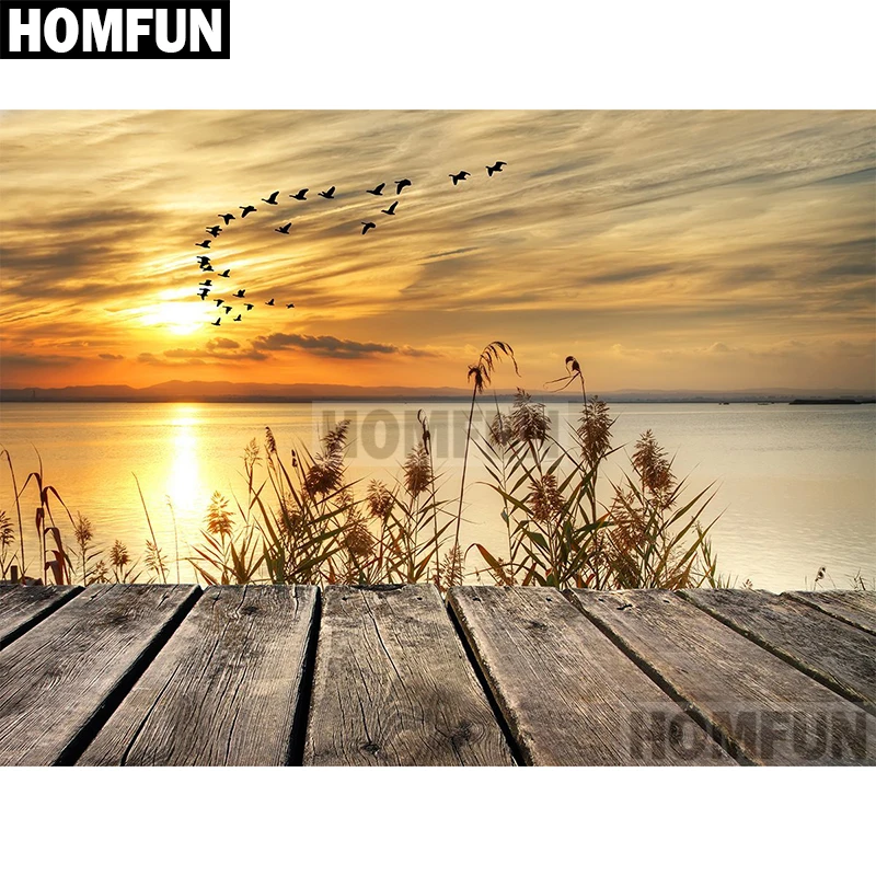 

HOMFUN Full Square/Round Drill 5D DIY Diamond Painting " Sunset scenery" Embroidery Cross Stitch 5D Home Decor Gift A02113