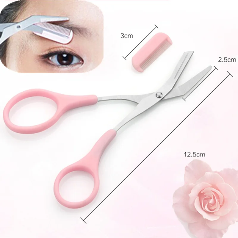 1PC Pink Eyelash Hair Scissors Eyebrow Trimmer False Eyelashes Hair
