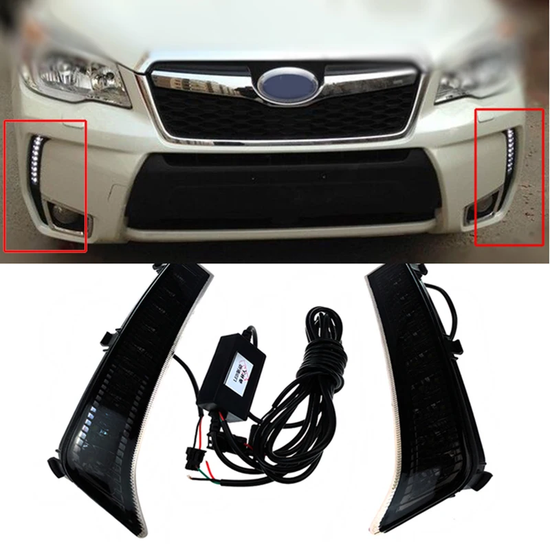 Автомобиля DRL дневные ходовые огни для Субару Форестер 2013 2014 затемнения стиль реле высокое качество 8-кратным светодиодные Автомобиля DRL дневные ходовые огни для Субару Форестер 2013 2014 затемнения стиль реле высокое качество 8-кратным светодиодные