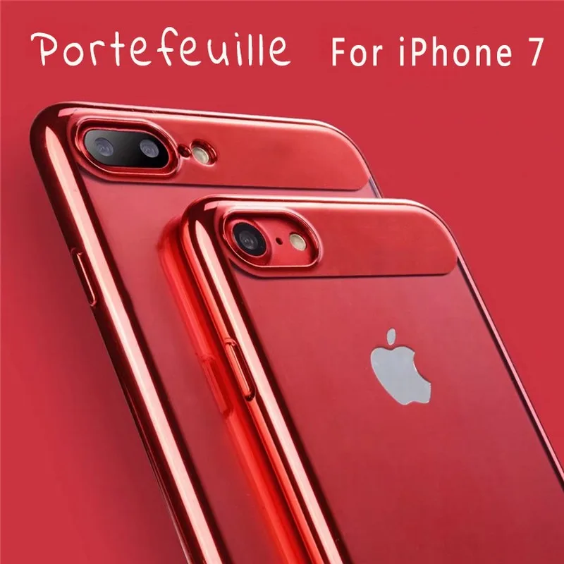 PC Hard Case for iPhone 7 Cover for iPhone7 Portefeuille Coque Ultra Thin Protective 360 Luxury Brand Cases Red Gold Accessories (1)