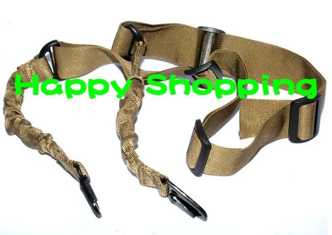 

Tactical rifle sling belt CQB elastic bungee snap hook Tan free shipping
