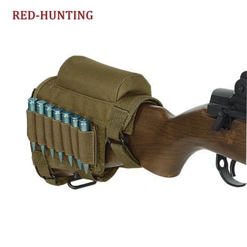 

Portable Adjustable Tactical Buttstock Rifle Cheek Rest Pouch Holder with Ammo Carrier Case Rifle Ammo Round Cartridge Bag