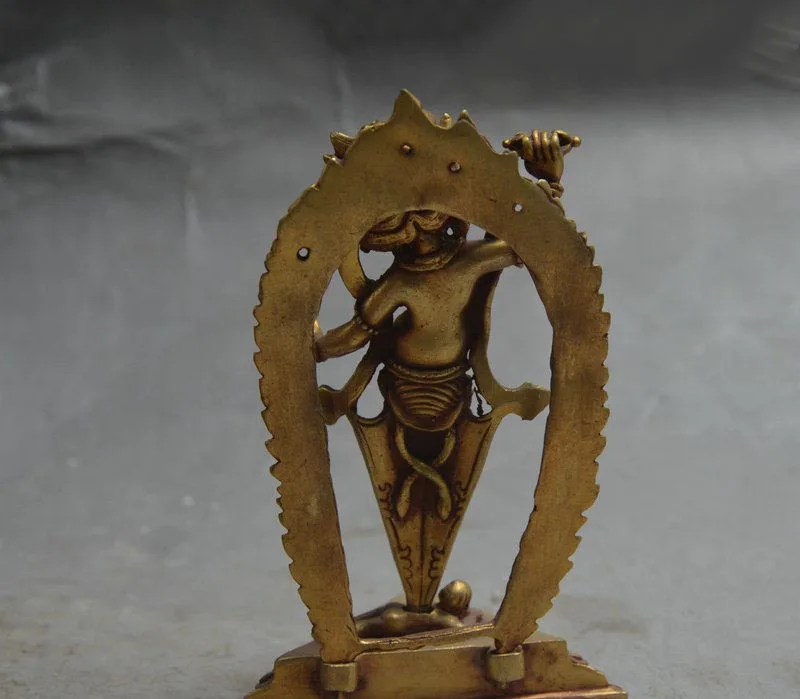 Тибетский буддизм Бронзовый Золотой Vajrapani Chana Dorje ножны для кинжала пхурба