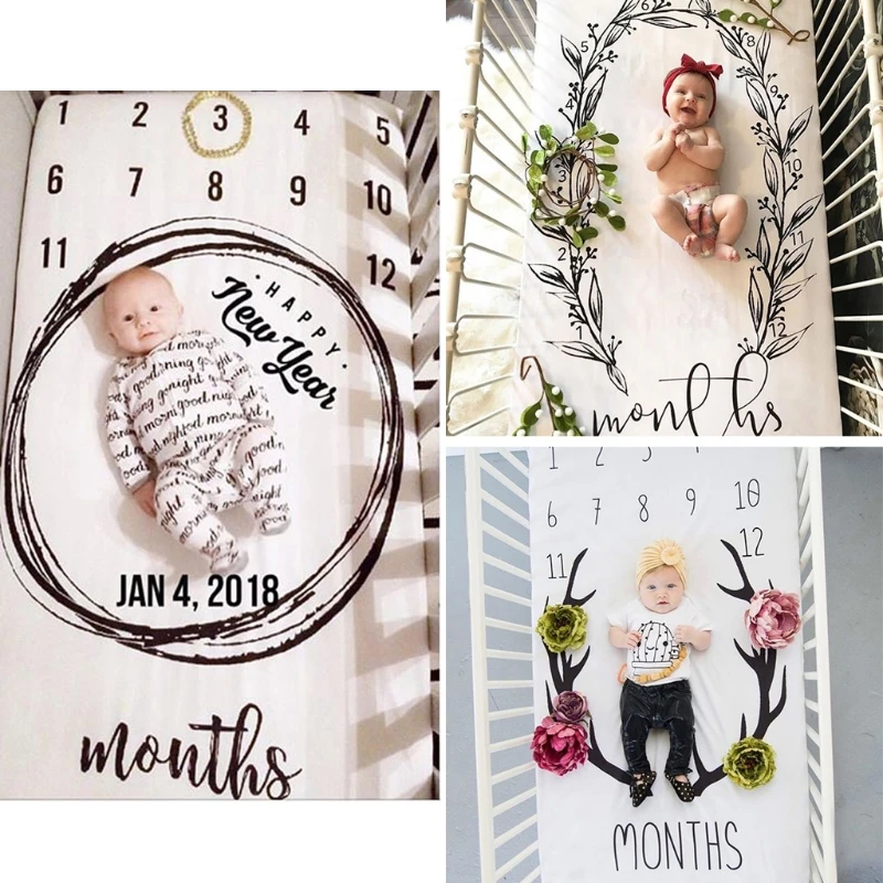 

New desigh Baby Bed Sheet Newborn Photography Props Monthly Growth Background Blankets