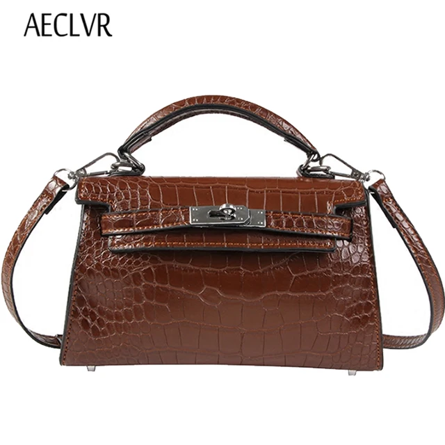 Aeclvr Alligator Women Leather Bag Luxury Good Quality Aeclvr Alligator Women Leather Bag Luxury Good Quality Handbags Messenger Vintage Lock Small Ping