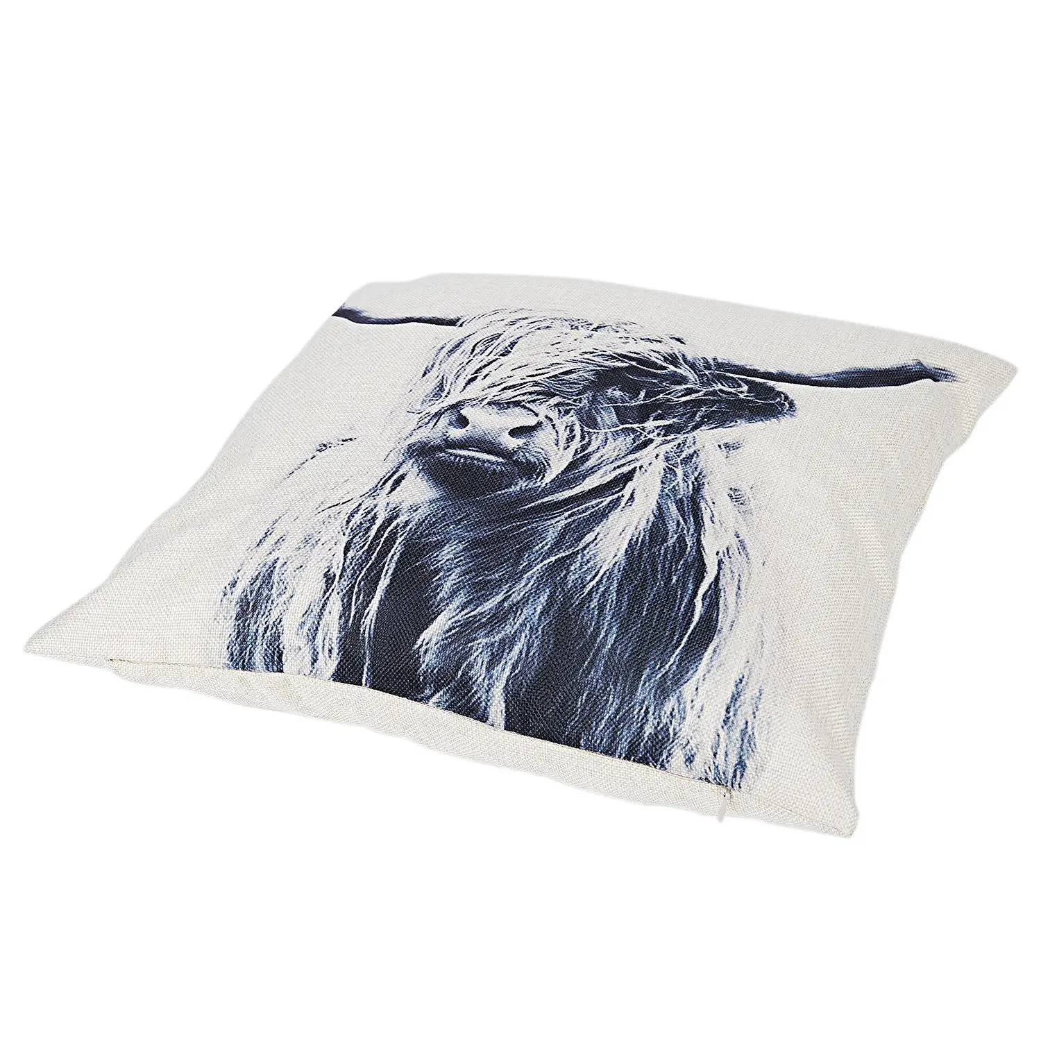 New Design Portrait Of A Highland Cow Cotton Pillows Case