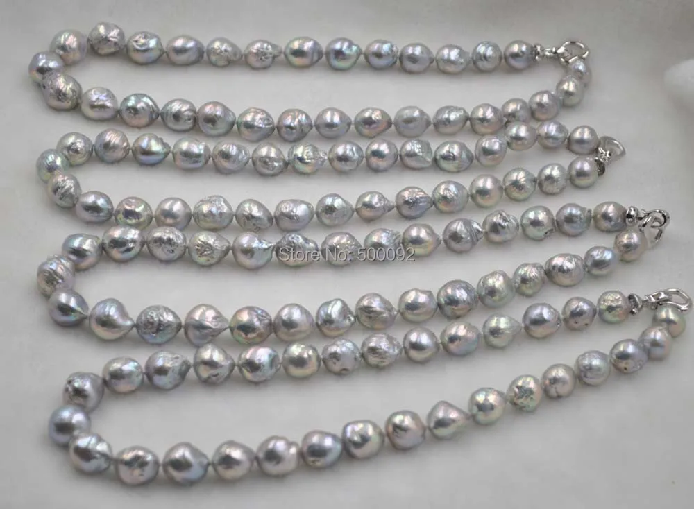 

GORGEOUS rainbow gray Furrow Kasumi Pearl Necklace