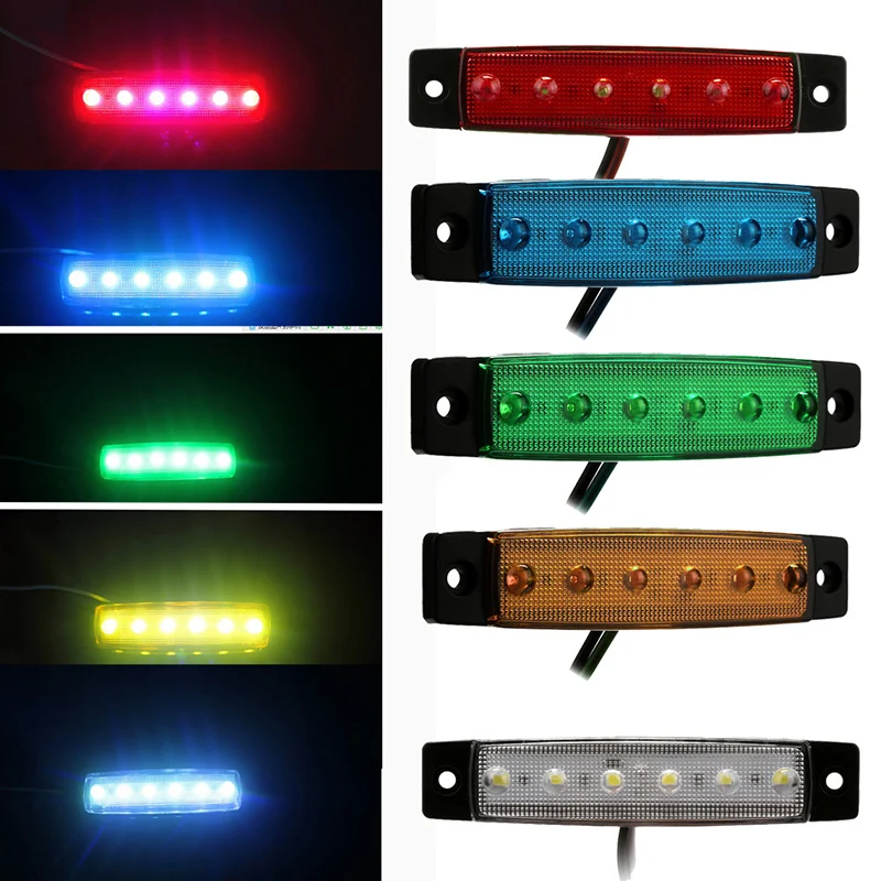 10Pcs 6LED Car Side Marker Lights 12V 24V Truck Trailer Clearance Lamp Car AccessoriesSignal