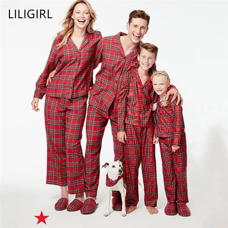 

LILIGIRL 2019 Family Look Casual Christmas Pajamas Family Matching Outfits Mother and Daughter Father Son Clothes