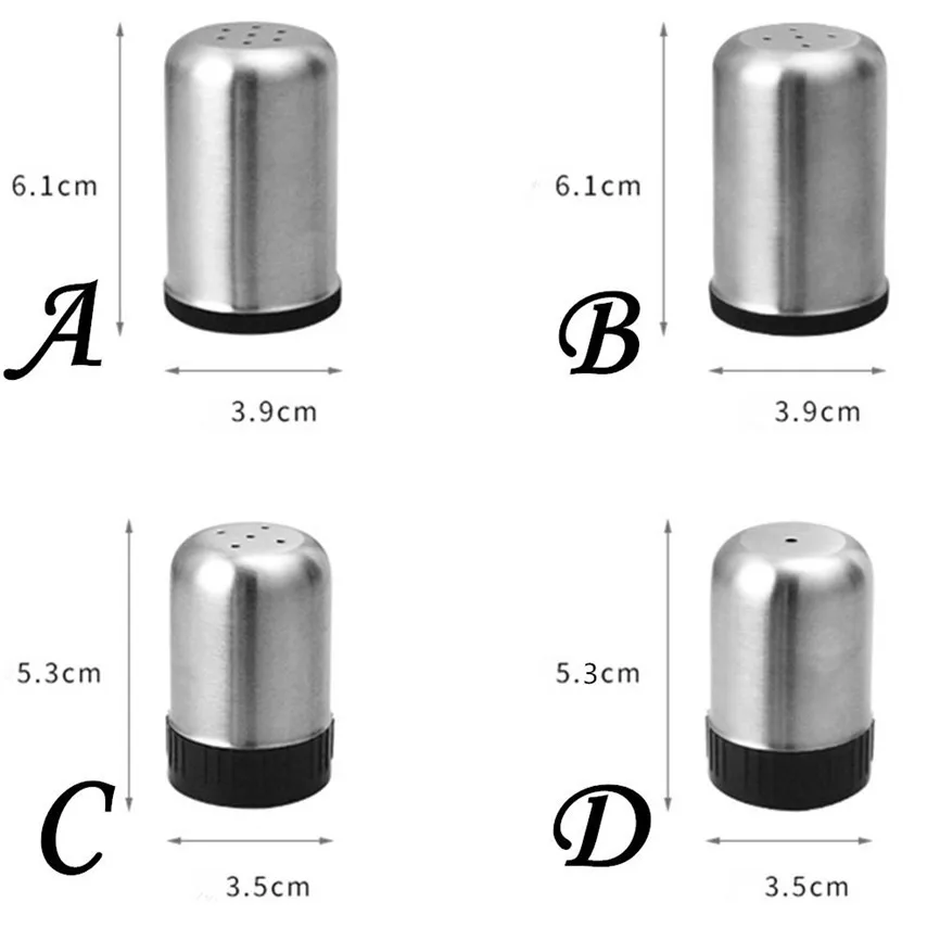 Нержавеющая сталь Spice Suger соль перец шейкер Jar Cruet контейнер бутылка литье дропшиппинг Июнь#1 - Цвет: A