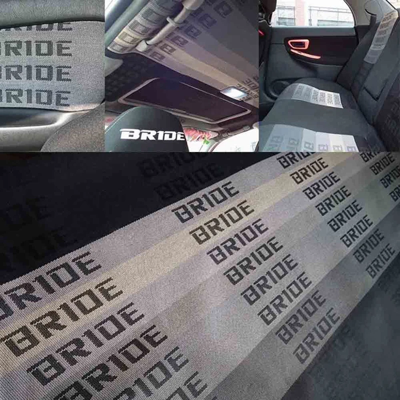 Goede JQTUNING 100CM x160CM JDM BRUID Racing Autostoeltjes Auto Stof Zwart Rood Blauw BRUID Autostoeltjes