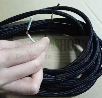 

Free shipping AWG textile cloth wire UL fabric braided pendant lamp cable Twisted Vintage Braided Fabric Cable for Lighting Lamp
