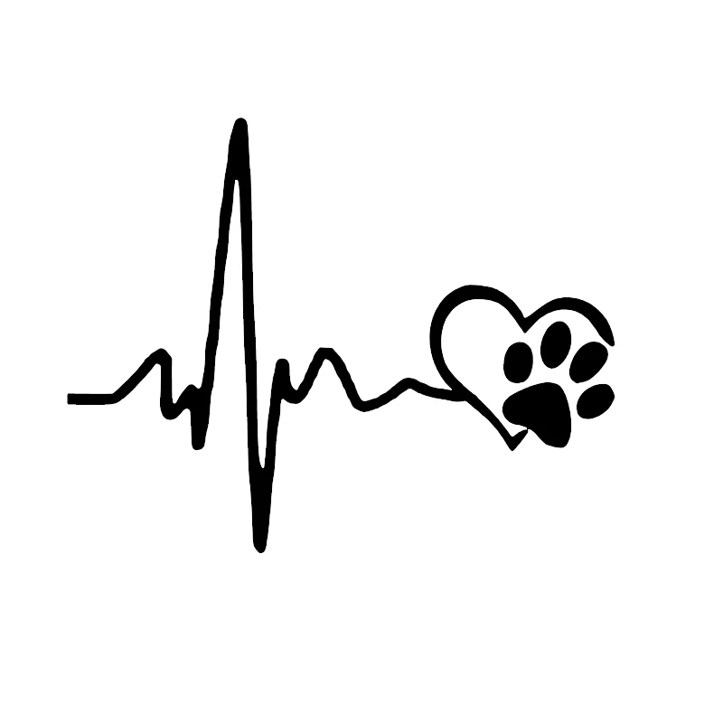 Креативные виниловые наклейки для автомобиля Heartbeat Love Dog 13 см * 10 3 на автомобиль Ford