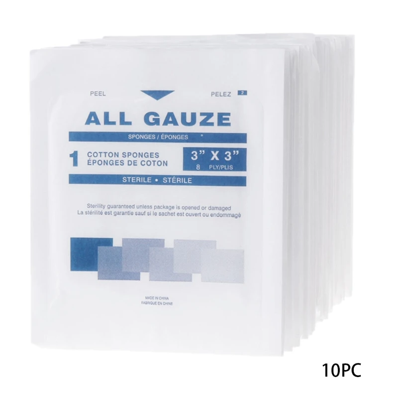 10 шт. аптечка первой помощи повязка на рану большая марлевая прокладка медицинский уход стерильный 7,5x7,5 см