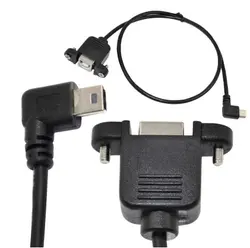 50 шт./лот 90 градусов прямоугольного Mini B мужчина к USB кабель для передачи данных B Женский Шнур Провода линии Панель крепление для принтера