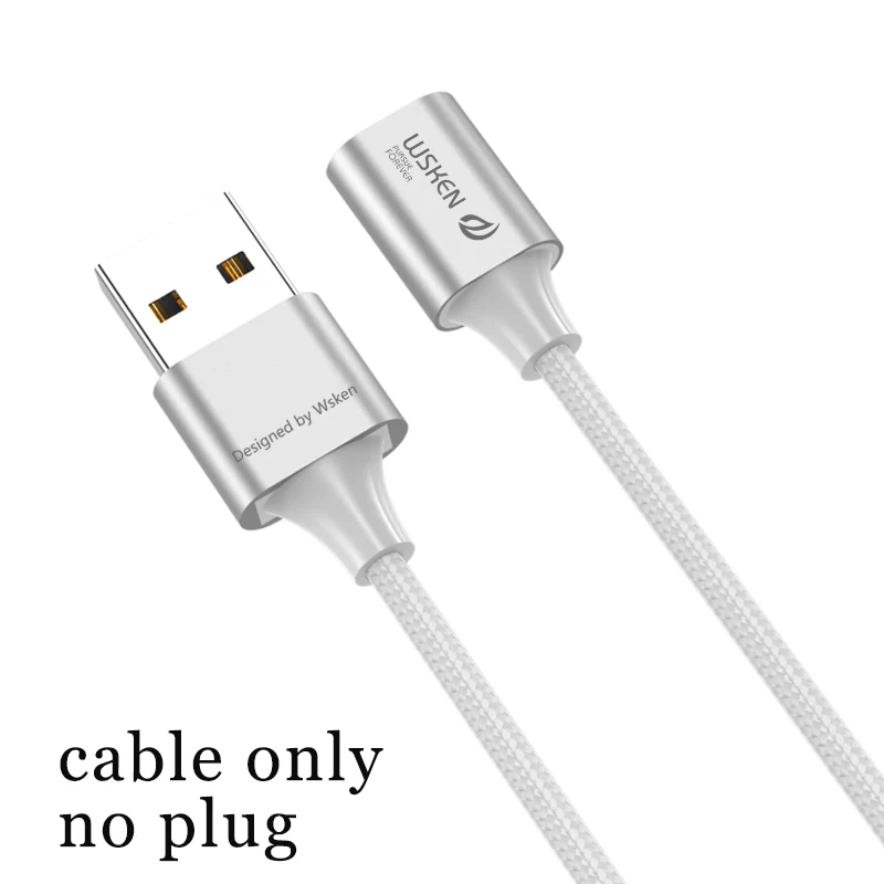 WSKEN X2 Магнитный кабель Micro Тип usb C 3A быстрой зарядки для iPhone XS XR Зарядное устройство Тип кабеля-C USB-C для samsung S9 S8 адаптер - Цвет: X2 Cable NO Plug