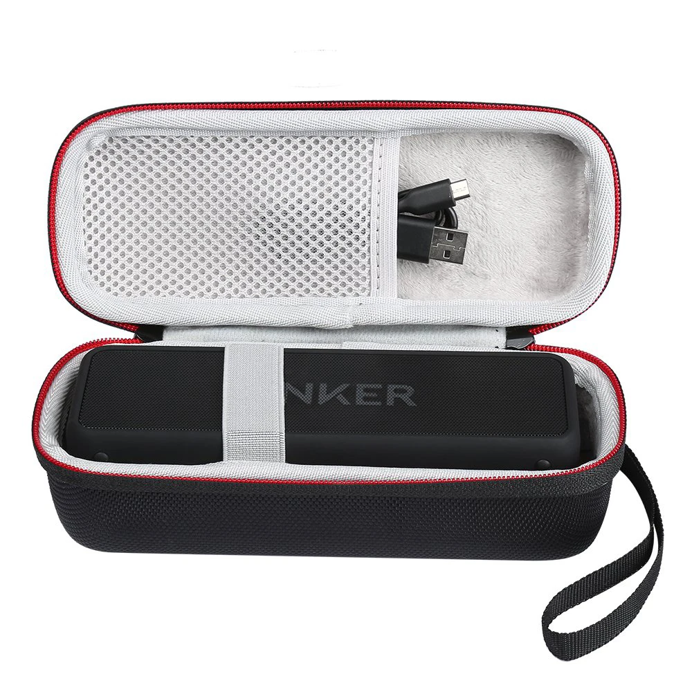 

New Hard Portable Wireless Bluetooth EVA Speaker Cases For Anker SoundCore 2 With Mesh Dual Pocket Audio Cable Carry Travel Bag