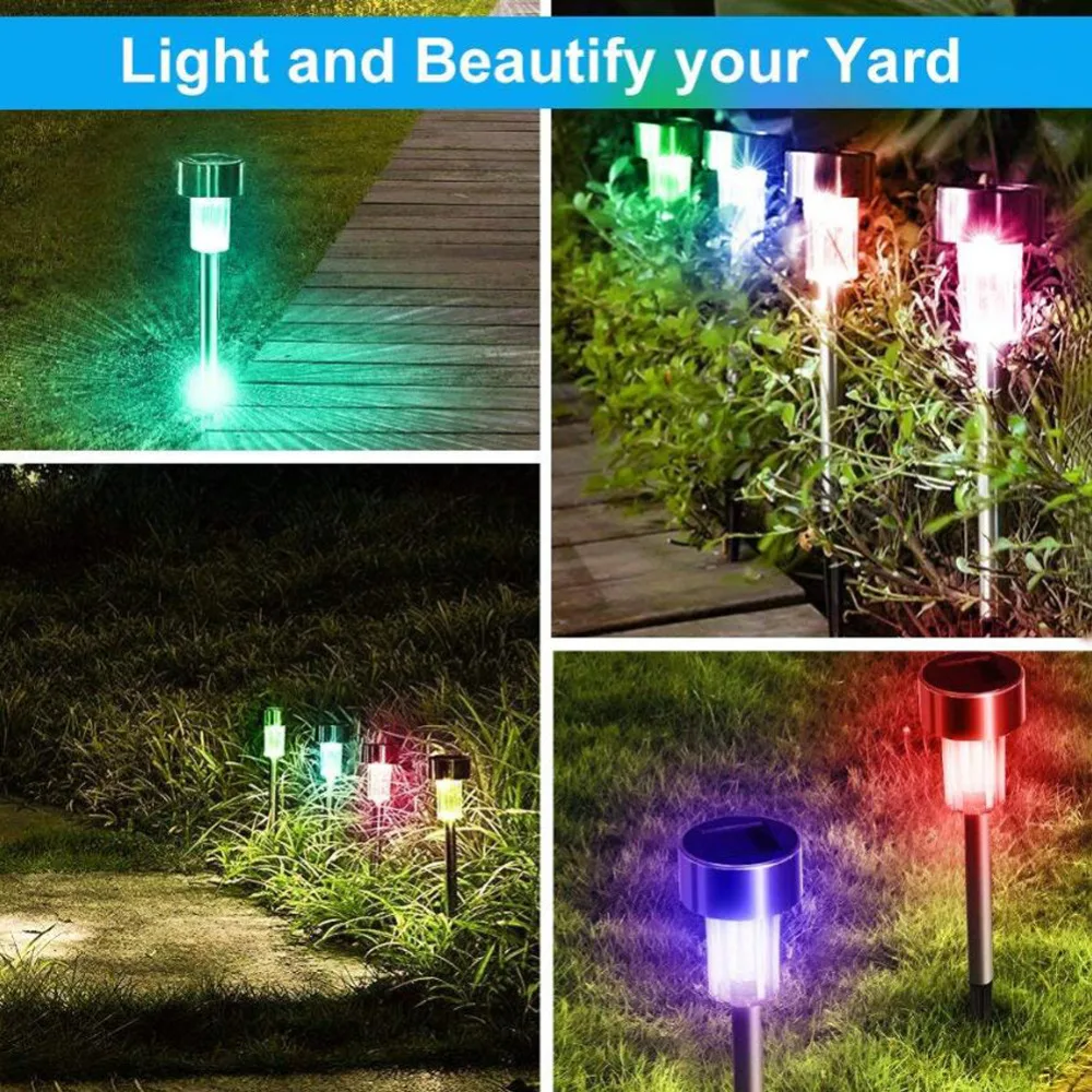 Solar Pathway Lights Outdoor, LED Solar Garden Lights Waterproof Auto On/off Solar Landscape Lights for Lawn Patio Yard