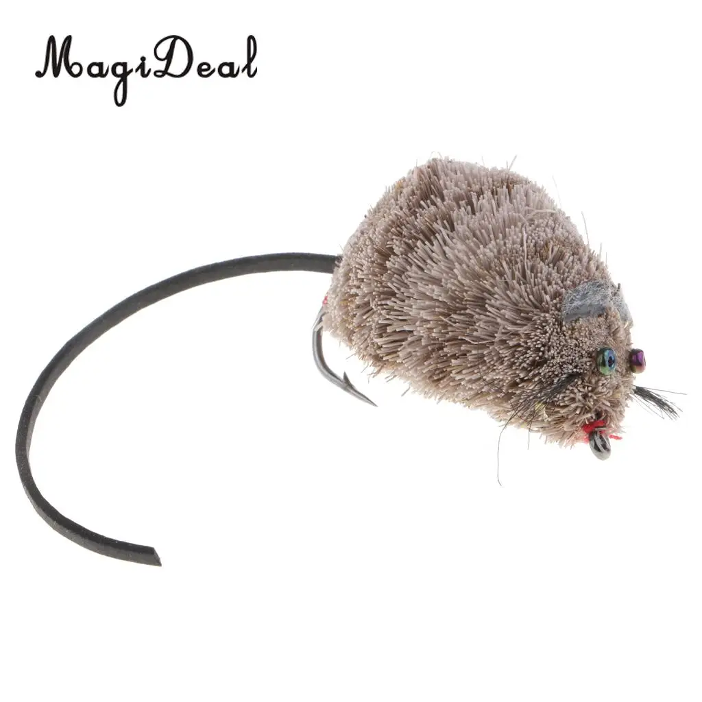 Vintage Fly Fishing Mouse Lure 1/0 Hook Snakehead Bass Trout Fly Fishing Flies
