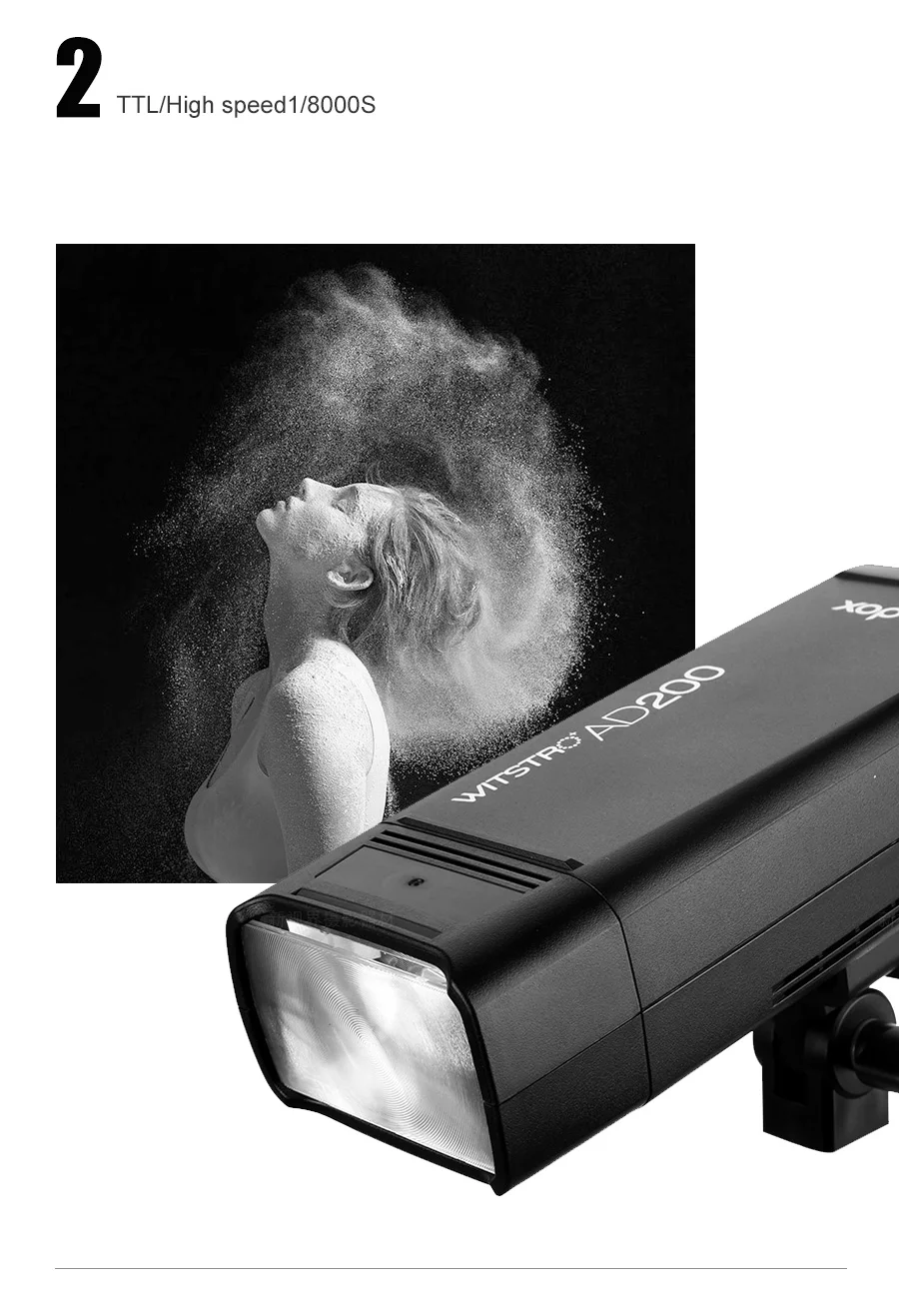 Godox AD200 200Ws 2,4G ttl стробоскоп 1/8000 HSS беспроводной монолайт с батареей 2900mAh Lithimu