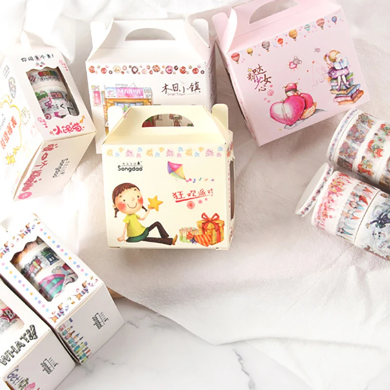 1 коробка мультяшная клейкая лента Washi красивое украшение сделай сам наклейка для