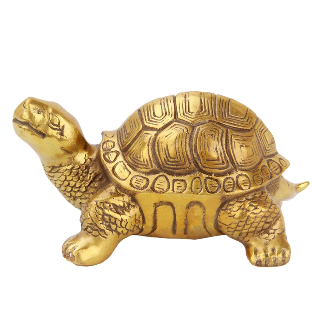 Chinese Traditional Fengshui Coins Money Attractor Decor Figurines Statue Figure Craft Golden Plated 3-7inch	