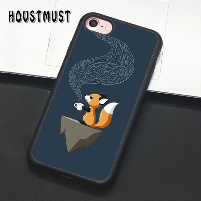 

HOUSTMUST Fox Tea Art Print Case cover For iPhone 5 5S SE 6 6S 7 8 X XR XS max Samsung galaxy S5 S6 S7 edge S8 S9 S10 Plus Note9