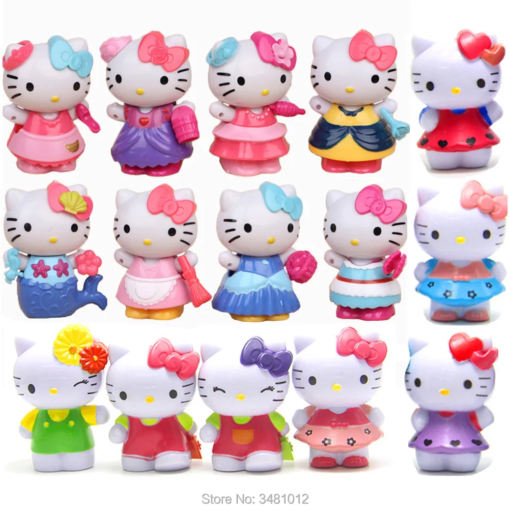 

Hello Kitty Anime Model Miniature PVC Action Figures Cartoon Limited Edition Micro Gnome Terrarium Figurines Dolls Kids Toys