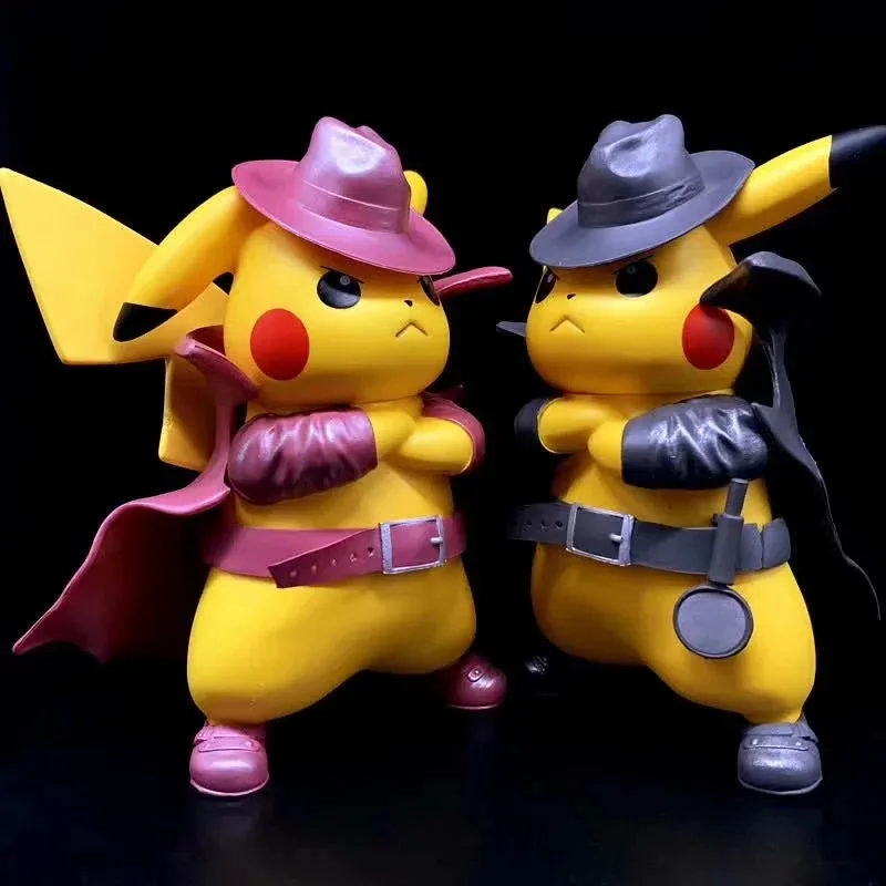 

Anime Figure 15cm Movie Detective Pikachu PVC Figure Go Angry Kawaii Cute Q Statue Doll Model Toys Kid Gifts