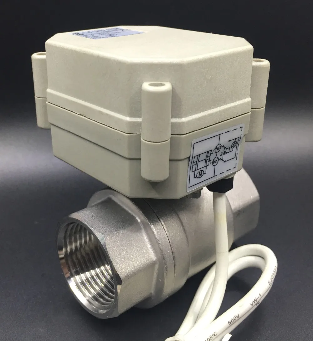 DC12V 24V 5V Motorized Ball Valve DN20 Metal Gear 1'' TF25 B2 Series 2