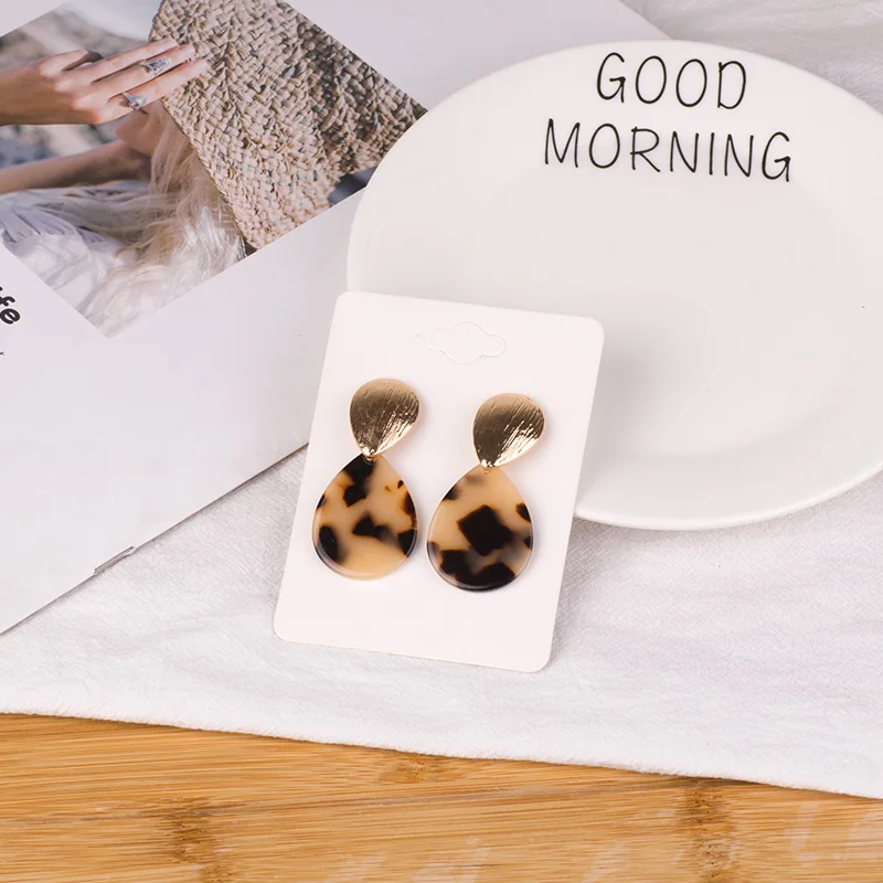 GuanLong Classic Dangle Acetate Resin Earrings for Women Big Geometric Acetic Acid Dangling Acrylic Earring Metal Party Jewelry (2)