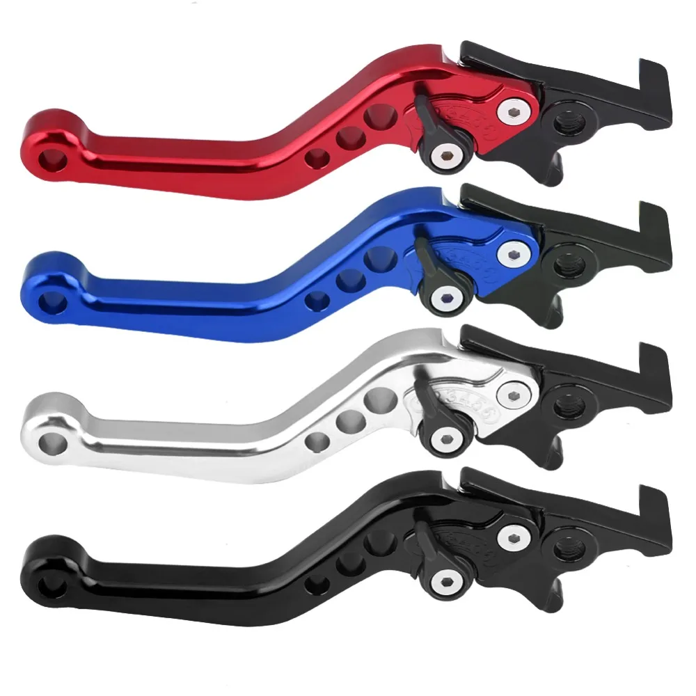 Dual Disc Brake Lever 1 Pair CNC Multicolor Aluminum Motorcycle Double Disc Brake Lever Scooter Electric Bike Disc Brake Lever Universal Red