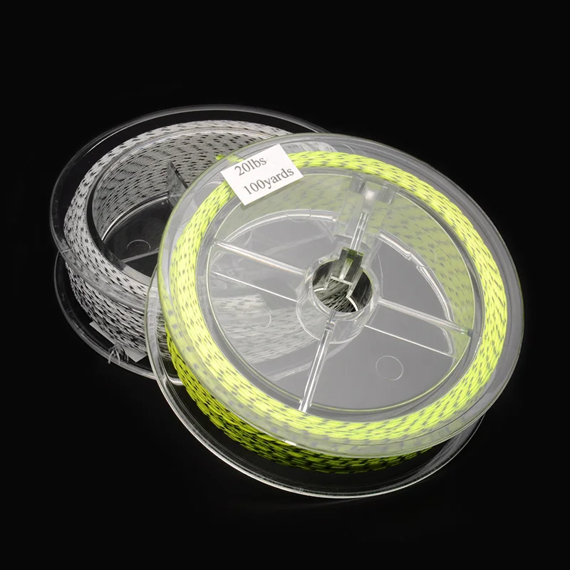2 pcs 100 Yards 20LB Double Color Fly Line Backing Polyester Braided