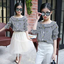 Осень, новые корейские модные повседневные рубашки с героями мультфильмов для девочек, рубашка для девочек