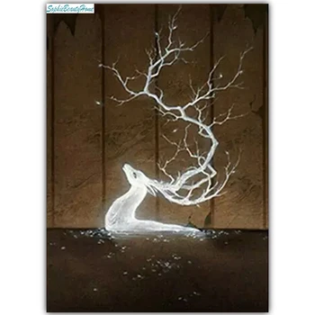 

Sophie beauty home DIY diamond embroidery 5D painted cross stitch 3D beautiful antlers wall home decoration mosaic picture