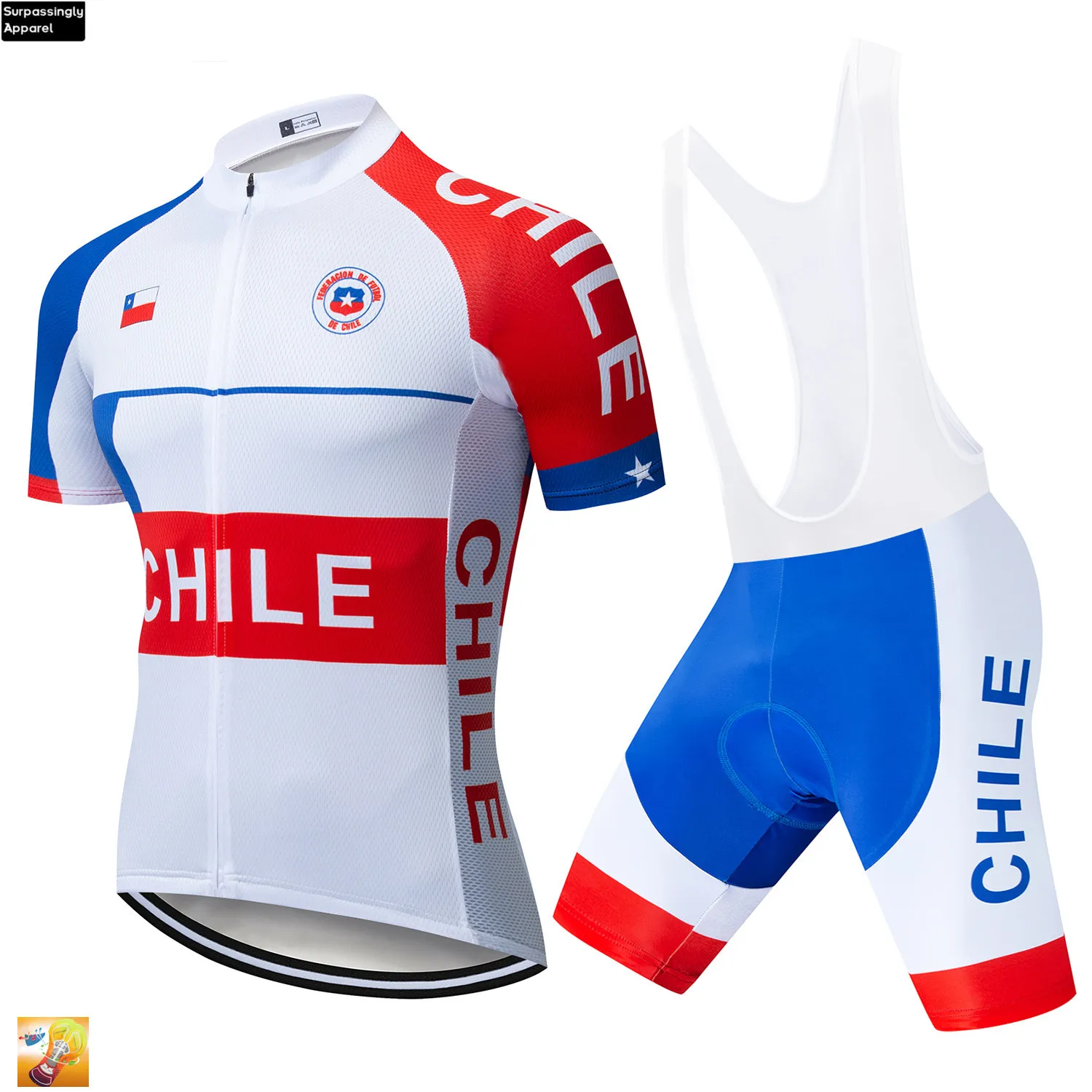 2019 Pro Чили команда Велоспорт Джерси Белые короткие наборы MTB велосипед дышащая одежда Ropa Ciclismo Bicicleta Maillot 16D гель