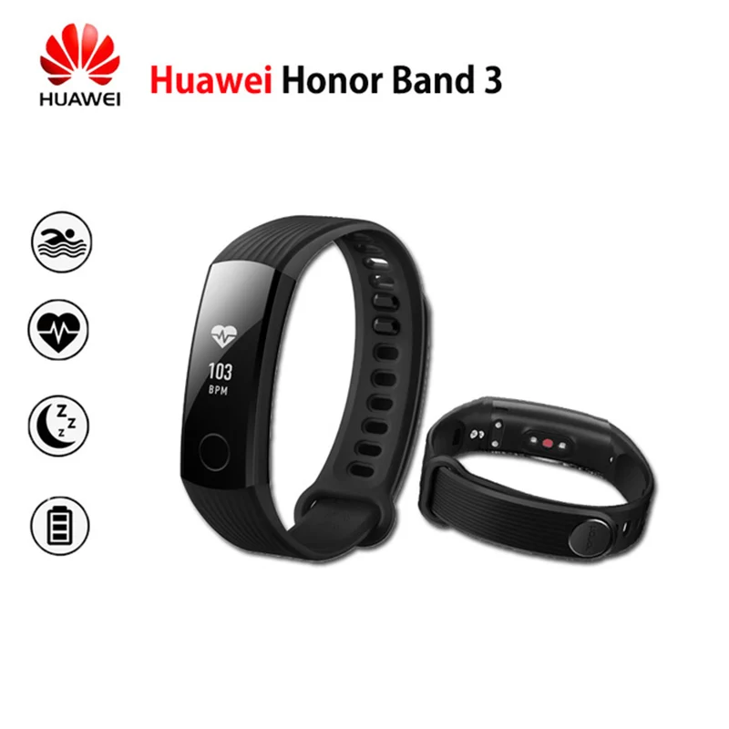 Huawei Honor Smart Band 3 фитнес трекер 5ATM oled экран Сенсорная панель постоянный пульсометр