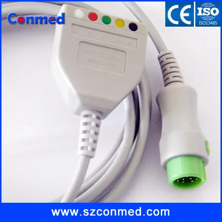 

Compatibe New Mindray T5 T8 12pins ecg trunk cable 5 lead with CE approved