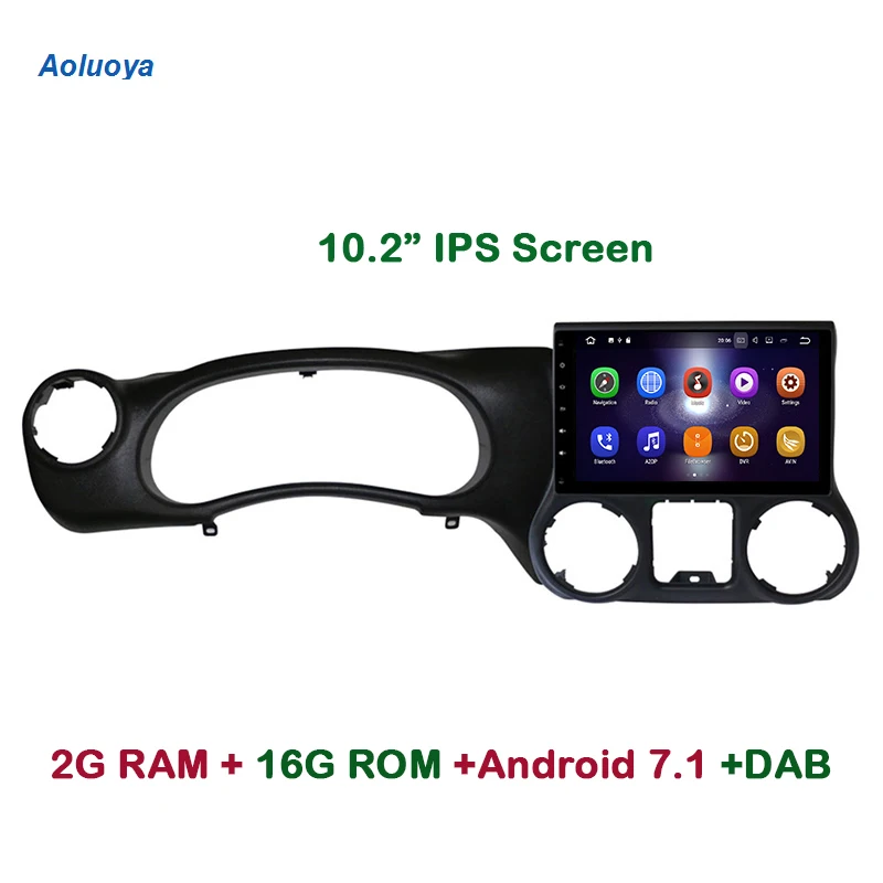 Aoluoya IPS 2 Гб RAM четырехъядерный Android 7 1 Автомобильный DVD плеер для JEEP Wrangler 2015 2016