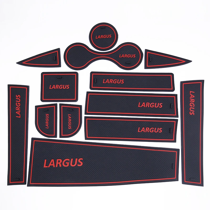 

for Lada Largus Anti-Slip Rubber Cup Cushion Door Groove Mat 13Pcs Dacia Logan MCV 2012 2013 2014 2015 2016 2017 Car Accessories