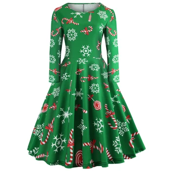 

Toppick 2018 Winter Christmas Dress Women Long Sleeve Office Party Dress Retro Dress Casual Bodycon Elegant Plus Size Jurken