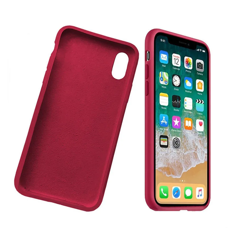 Funda de silicona líquida Original OCHGEP 8 para iPhone 7 Plus X/XS para iPhone X XS 7 8 fundas de teléfono con embalaje al por menor