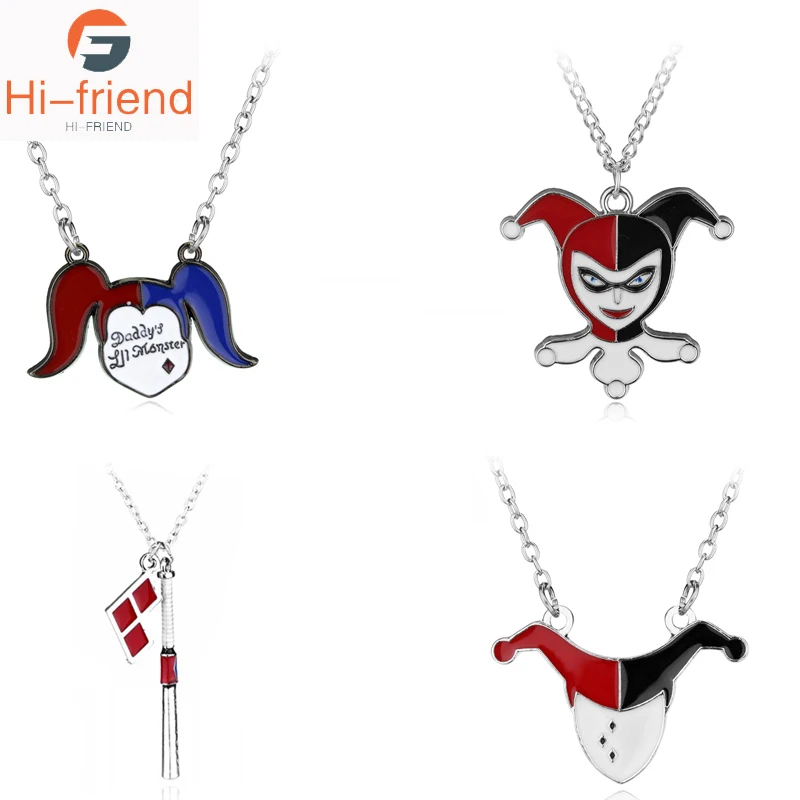 

Hot Movie Suicide Squad Clown Female Baseball Stick Charm Necklace Pendant