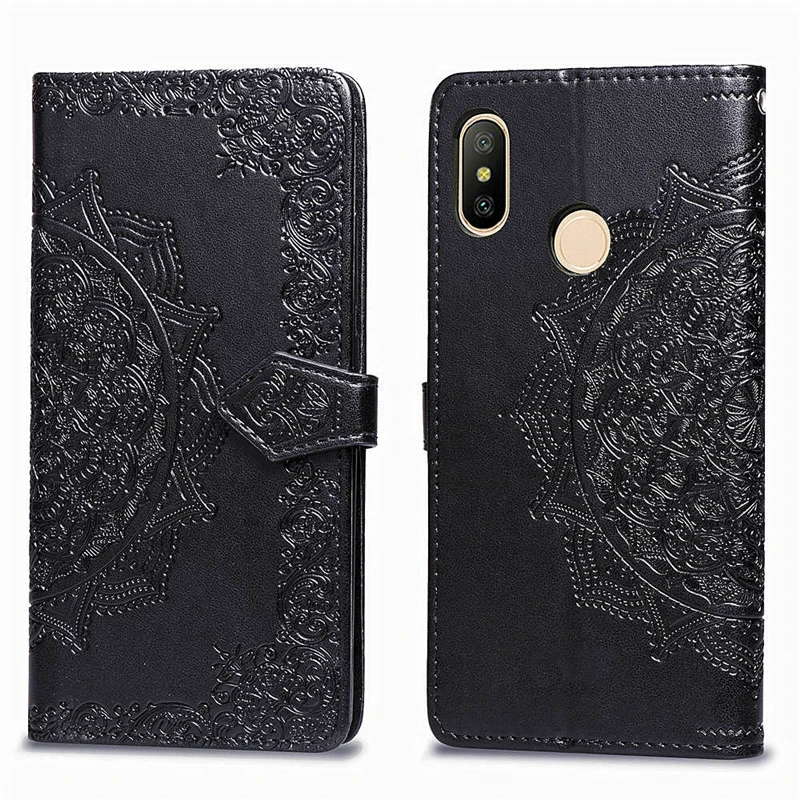 Чехол кошелек с откидной крышкой и изображением цветов мандалы для Xiaomi Redmi Note 5 6 Pro