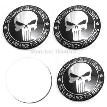 

20pcs 56mm 5.6cm Car wheel center hub caps Aluminum Punisher Skull Logo Emblem Badge Sticker For VW For Benz For Audi For BMW