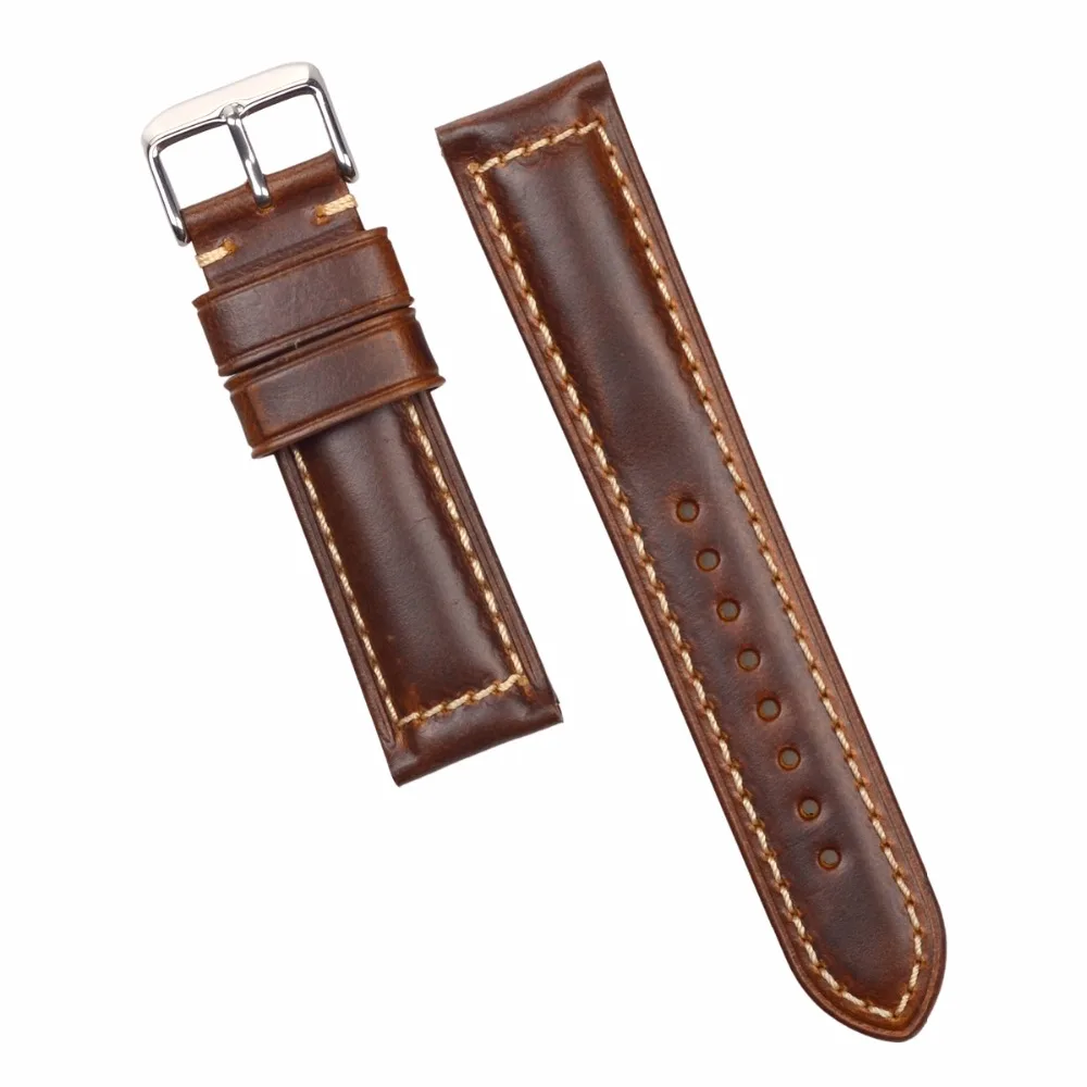 Ремешок для наручных часов из вощеной кожи 18/20/22 мм|watch strap|vintage watch strapblack buckle |