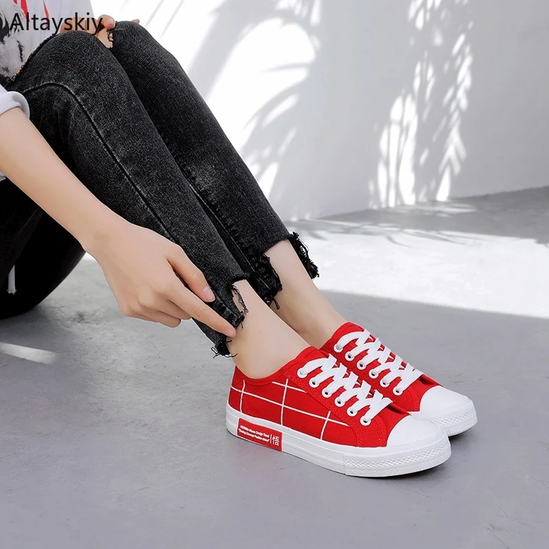 

Vulcanize Shoes Women Canvas Casual Summer 2019 New Trendy Korean Retro Womens Flat Harajuku Breathable Walking All-match Chic