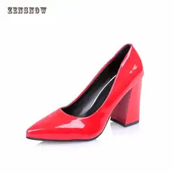 Брендовая женская обувь высокого качества из лакированной кожи каблуки Новый Дизайн классический личности лакированной Удобная одежда